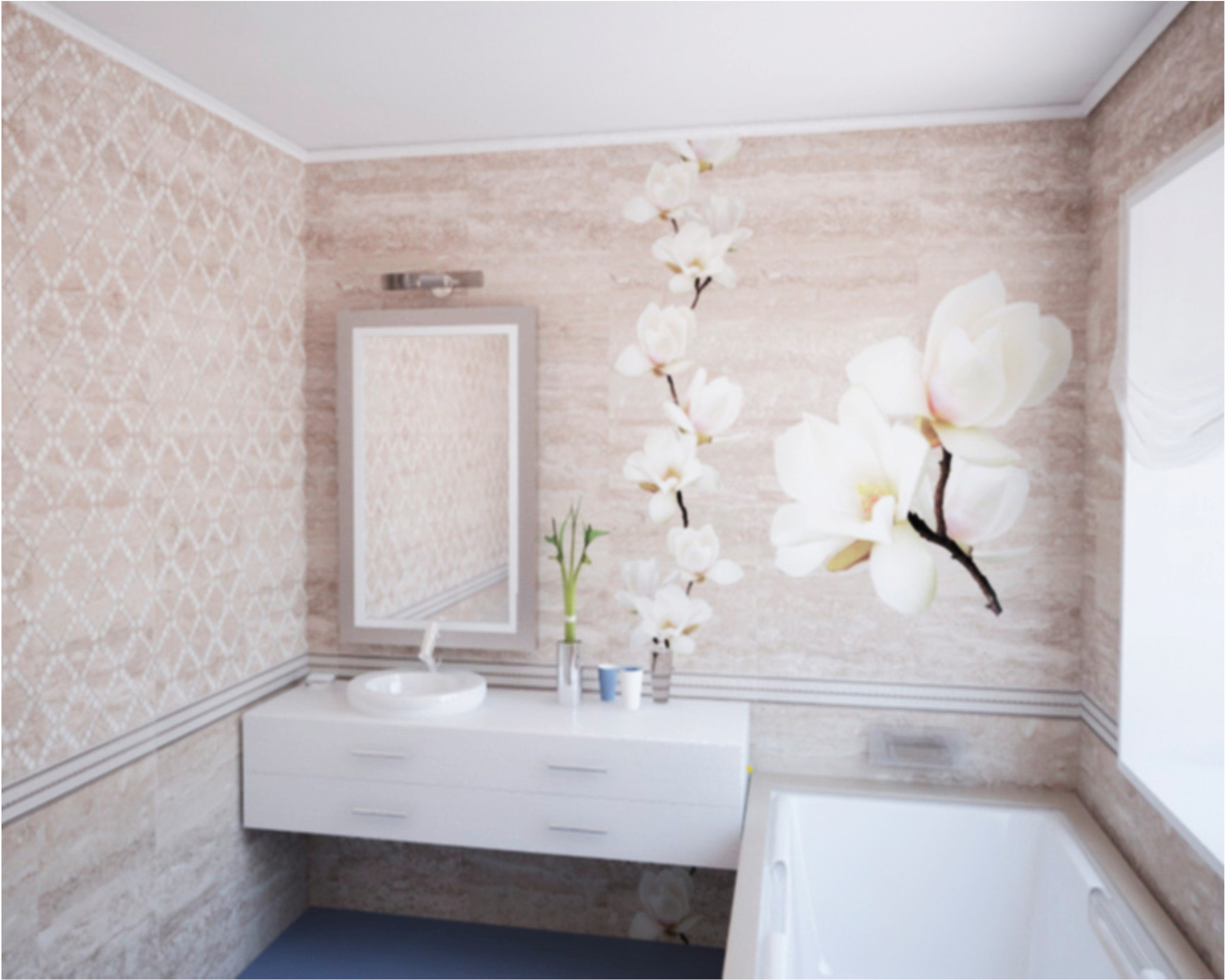 примеры отделки ванной комнаты пластиковыми панелями фото