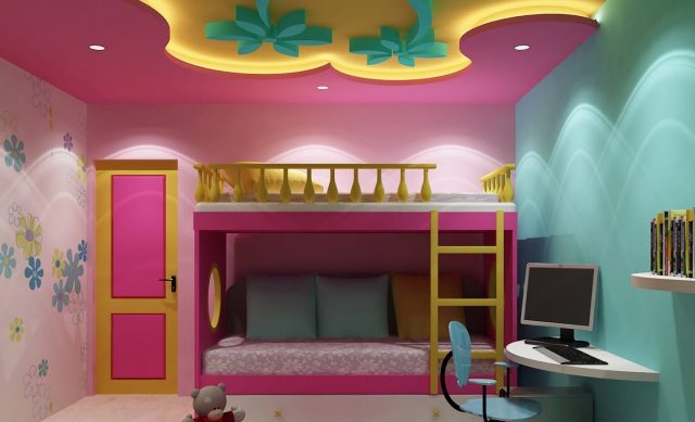 Потолок из гипсокартона в детской комнате: идеи и фото