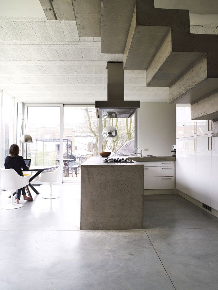 Belgium concrete house kitchen