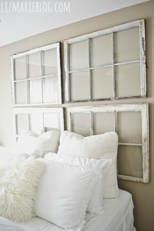 Reclaimed Window Headboard