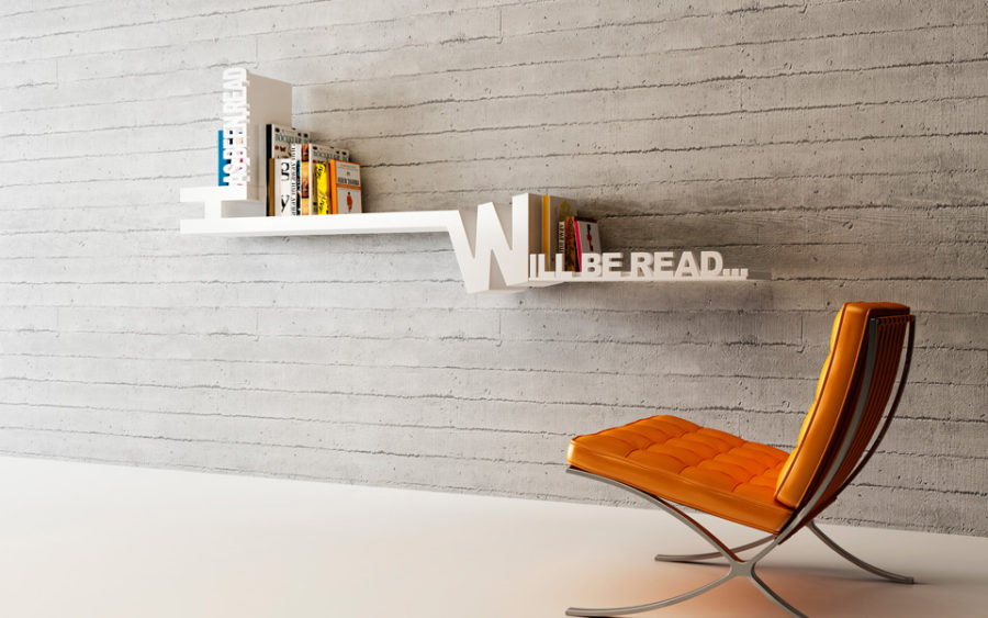 Typographic Bookshelf by Meb Rure