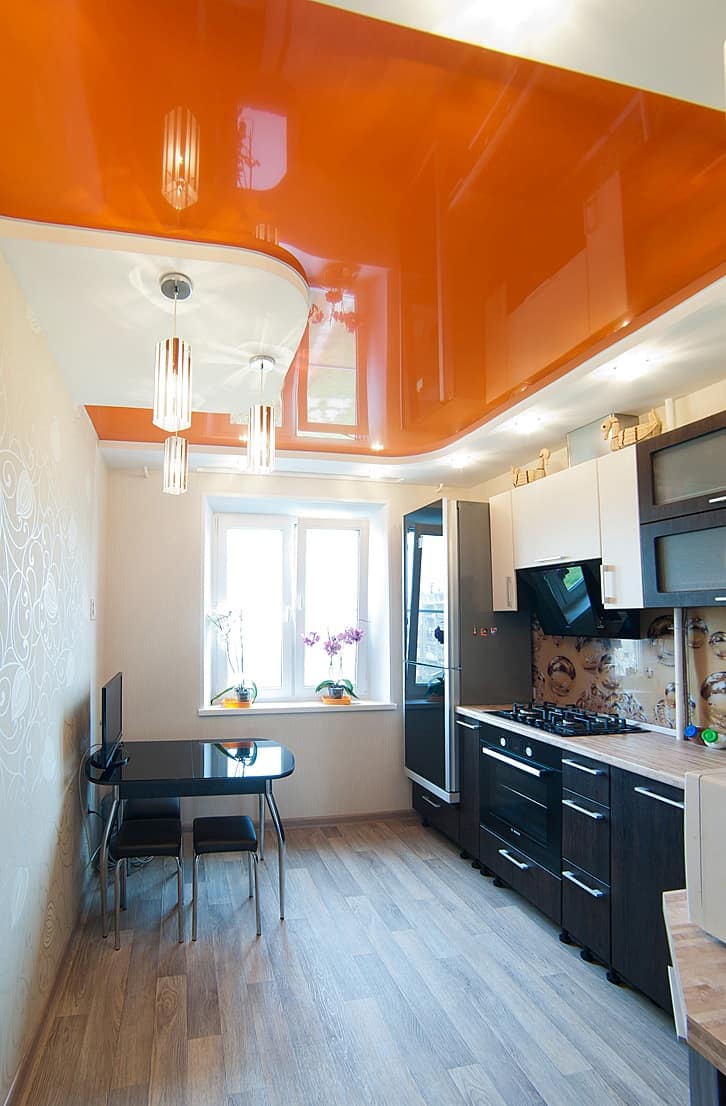 orange ceiling in kitchen Brighten Up Your Home With An Orange Kitchen
