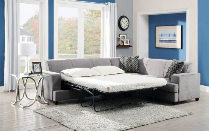 угловой раскладной диван в интерьере