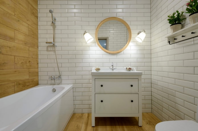 дизайн интерьера ванной в белых тонах