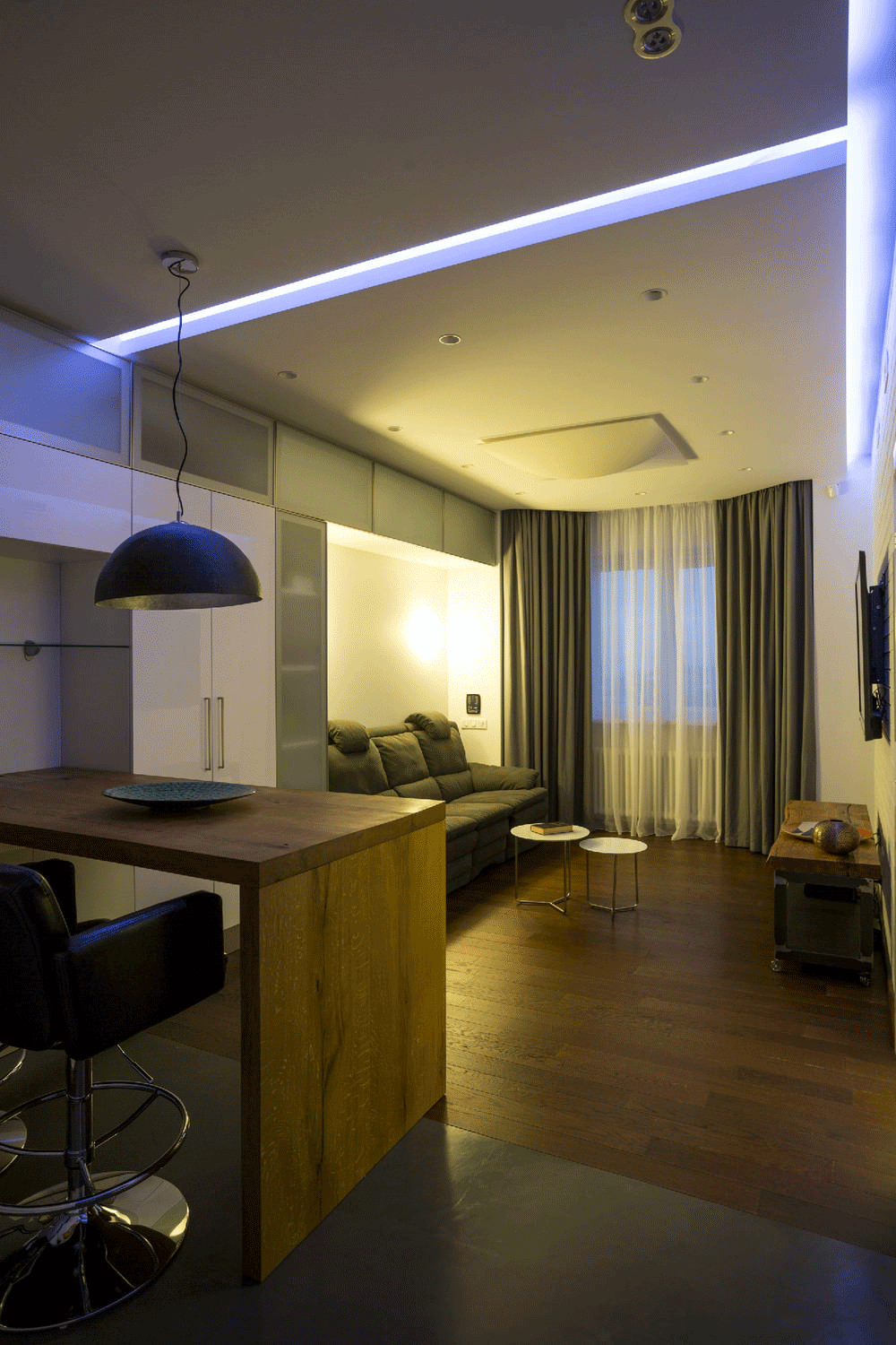 Освещение в дизайне двухкомнатной квартиры 43 кв. м.