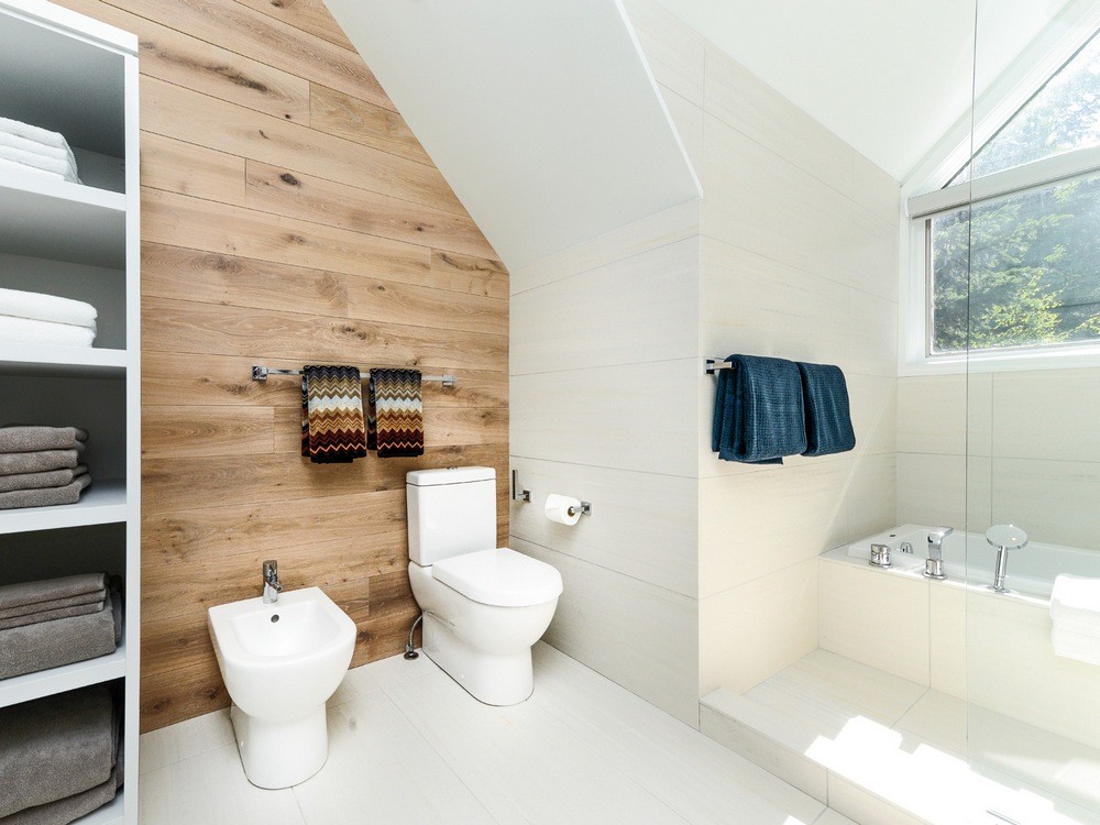 Белая ванная комната скандинавский стиль
