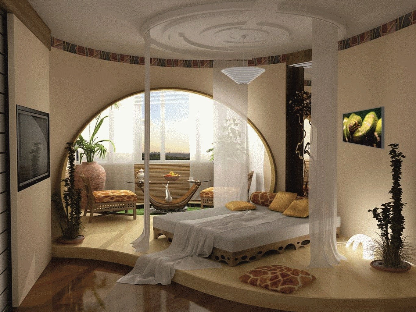 дизайн арки в спальне