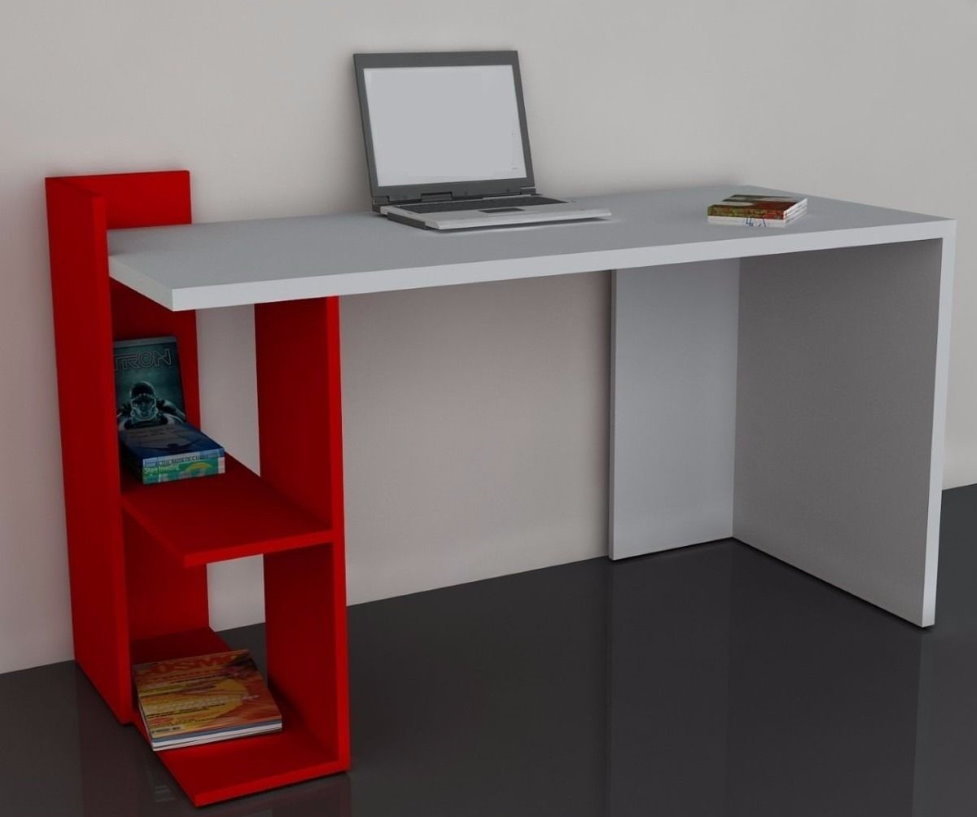 Красно-белый стол для компьютера