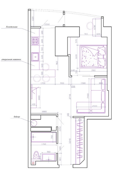 план схема квартиры студии 40 кв м