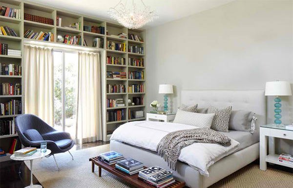 bedroom bookshelves designs