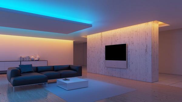 Закарнизная подсветка дает приятное легкое свечение, позволяющее создать атмосферу умиротворения в комнате