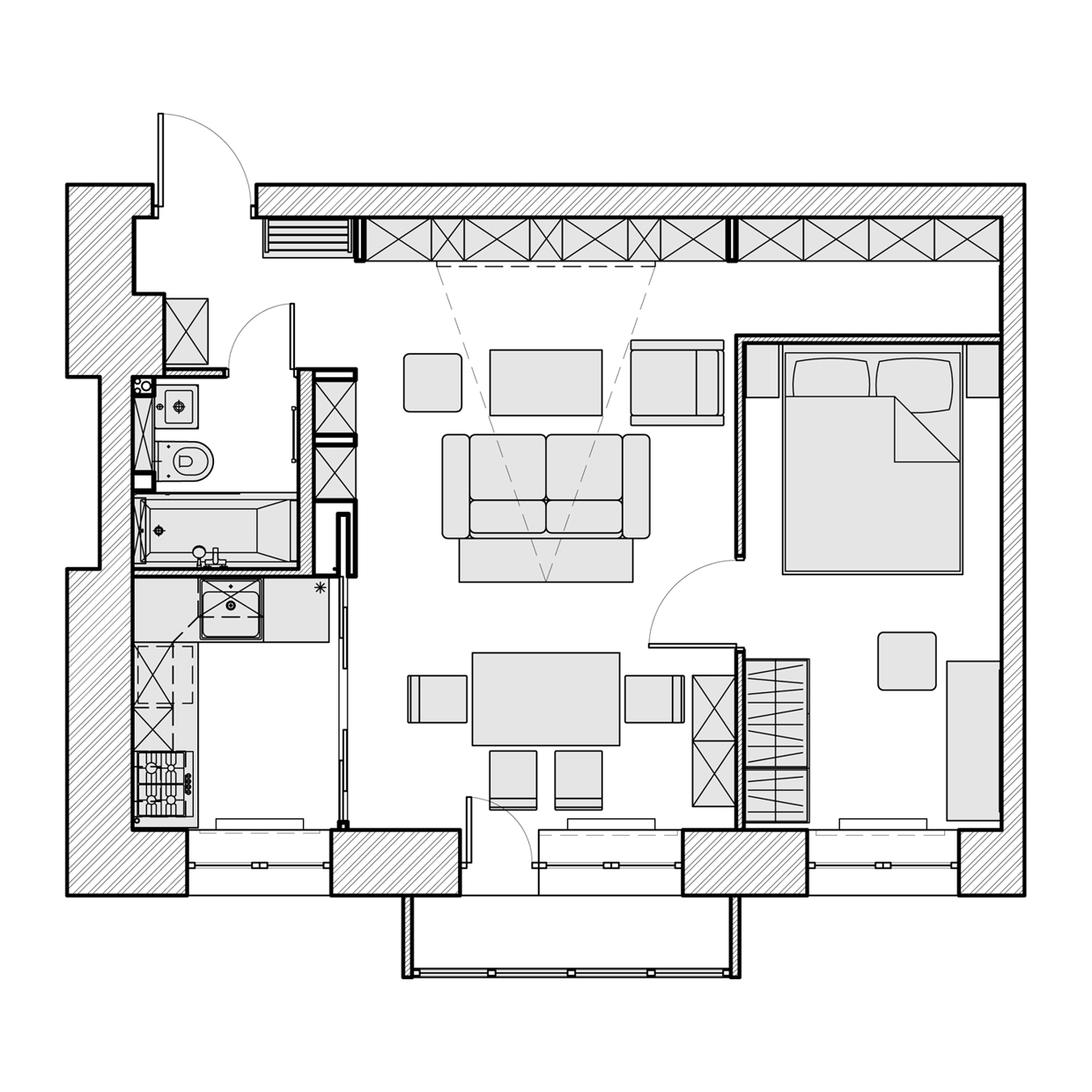 Планировка маленькой квартиры-студии - фот 3