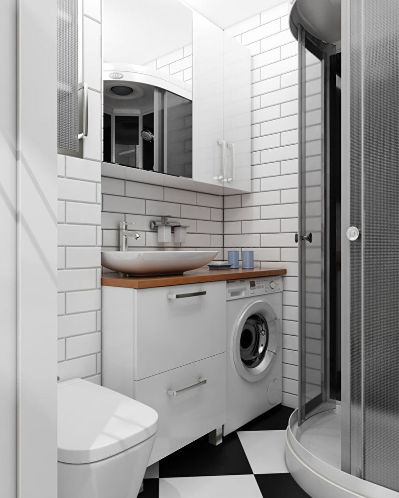 Дизайн ванной комнаты в хрущевке - скандинавский стиль интерьера