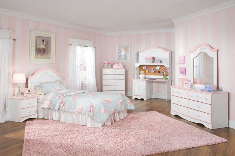 Дизайн детской комнаты в розовых тонах - Отделка пола