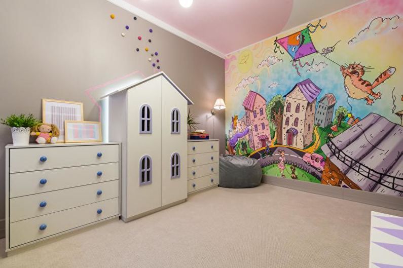 Дизайн детской комнаты в розовых тонах - Отделка пола