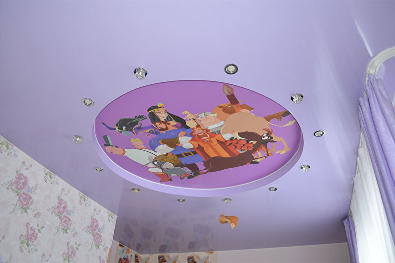 Натяжной потолок в детской - Фотополотно