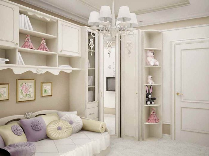 вариант необычного стиля детской комнаты для девочки