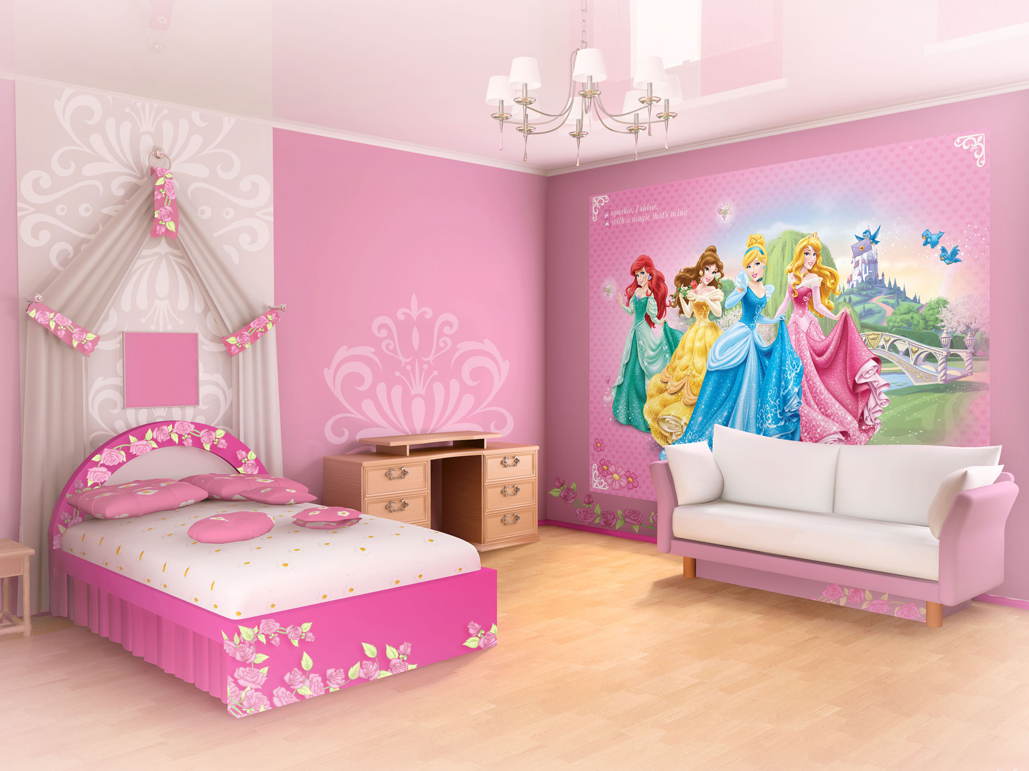 Детская принцесса. Комната принцессы. Фотообои в детскую девочке 10 лет. Детская комната с принцессами Дисней. Фотообои в детскую для девочки принцессы.