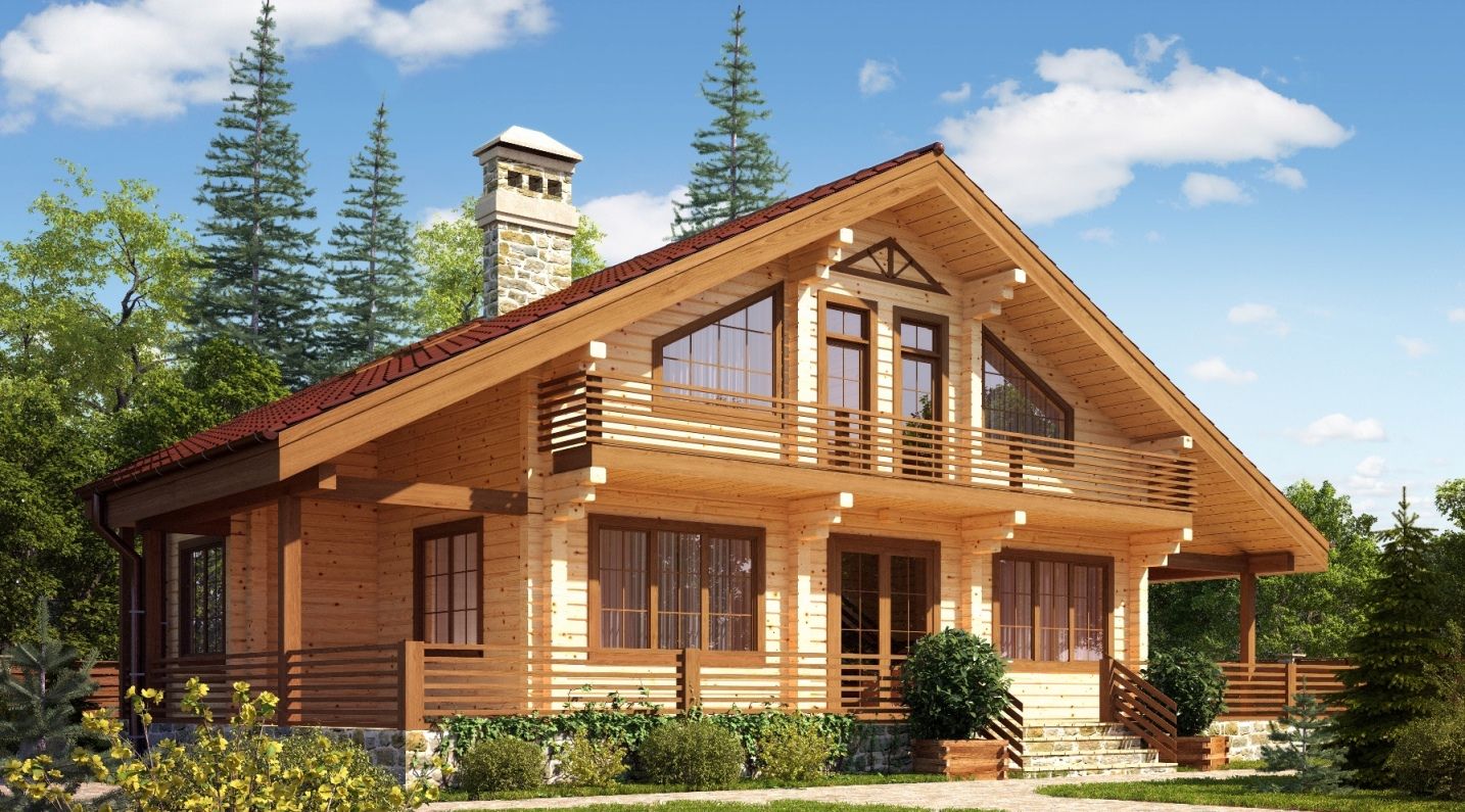 стильный деревянный домик